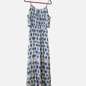 Michael Kors White Dress with Blue Floral Design